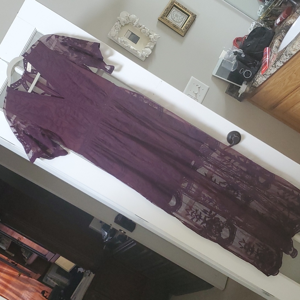Alter'd State long plum lace dress